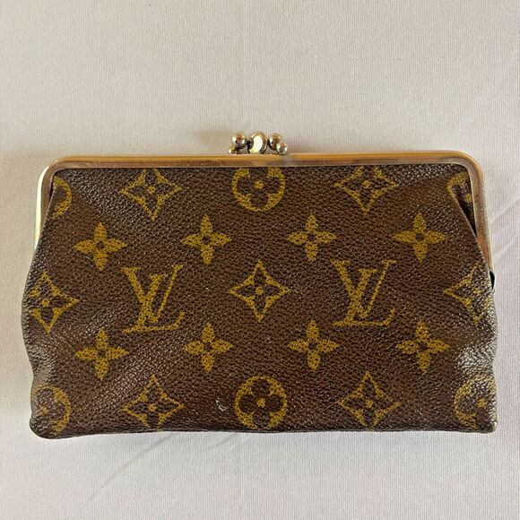 VTG Louis Vuitton Saks Fifth Avenue DOUBLE Kisslock Coin‎ Wallet VERY RARE HTF - Picture 1 of 10